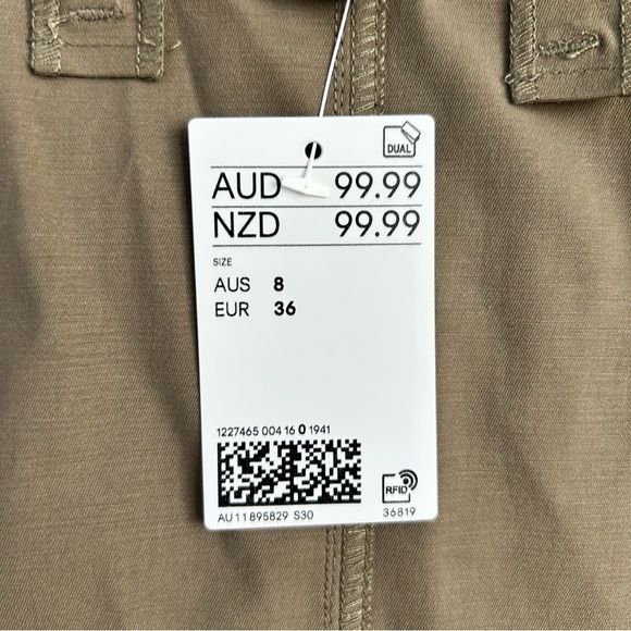 H&M EDITION Women’s Utility Wrap Skirt Dark Khaki Green Oversized Belt Pocket‎ 4 - Picture 14 of 15